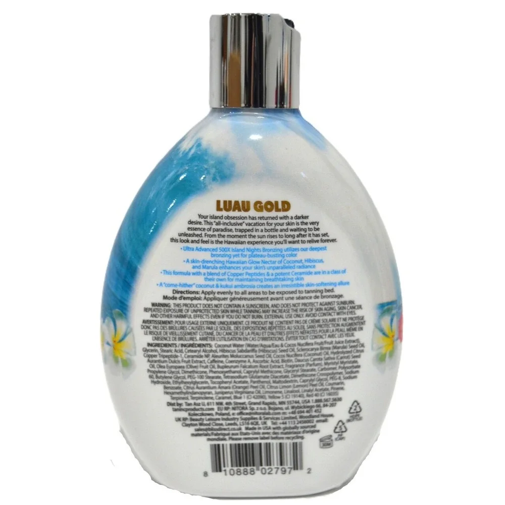 Tan Asz U Luau Gold Ultra Advanced 500X Island Nights Black Bronzer 13.5oz